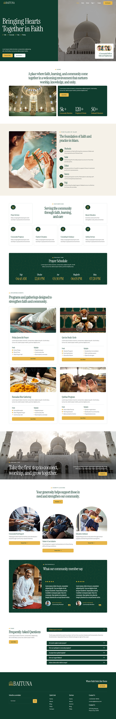 Home — Baituna - Mosque & Islamic Center Elementor Template