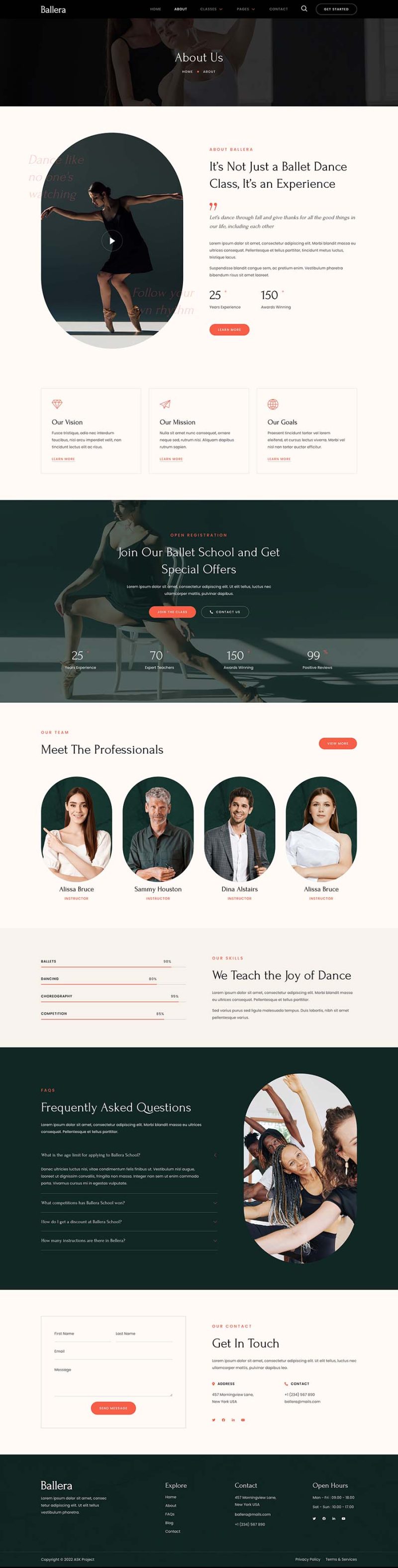 About — Ballera - Ballet & Dance School Elementor Template