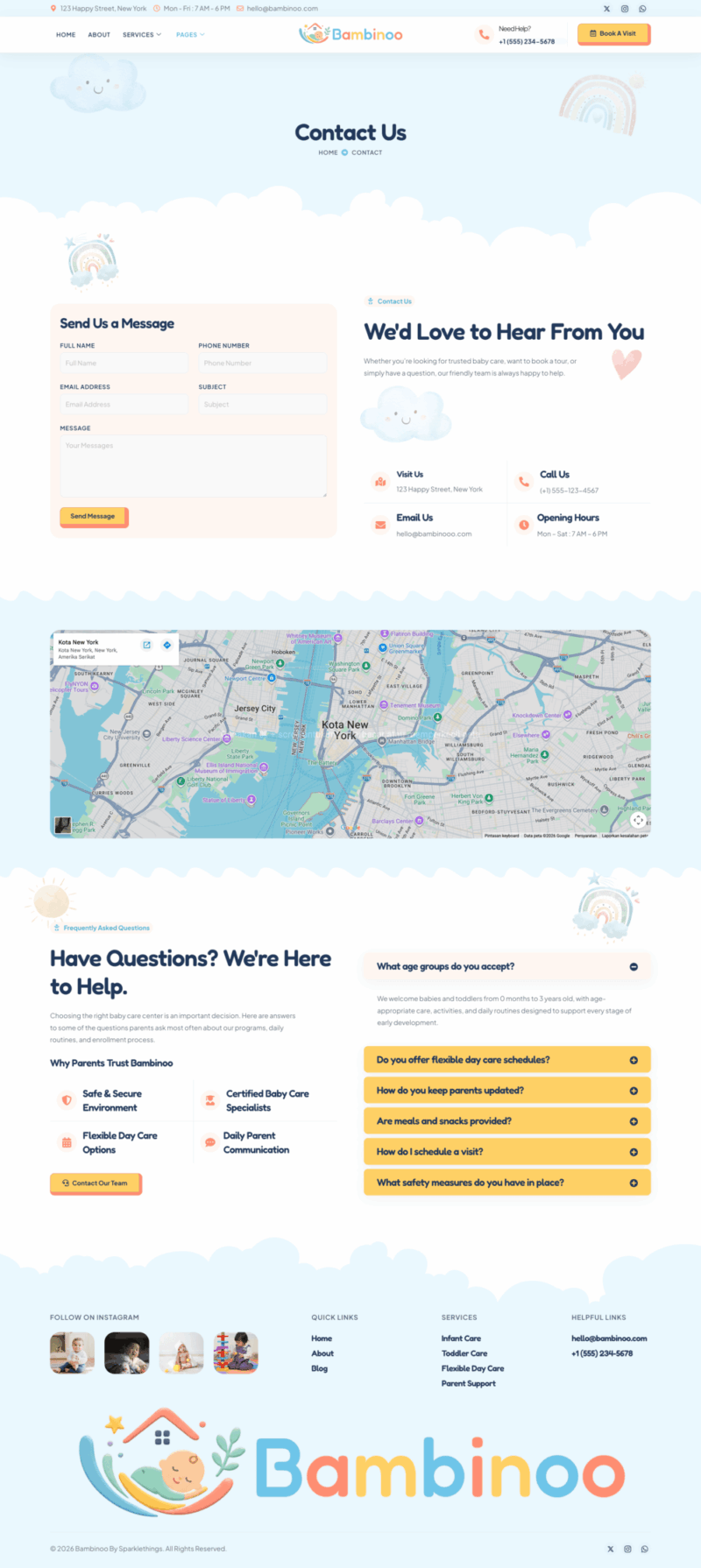 Contact — Bambinoo - Creative Baby Care Elementor Template