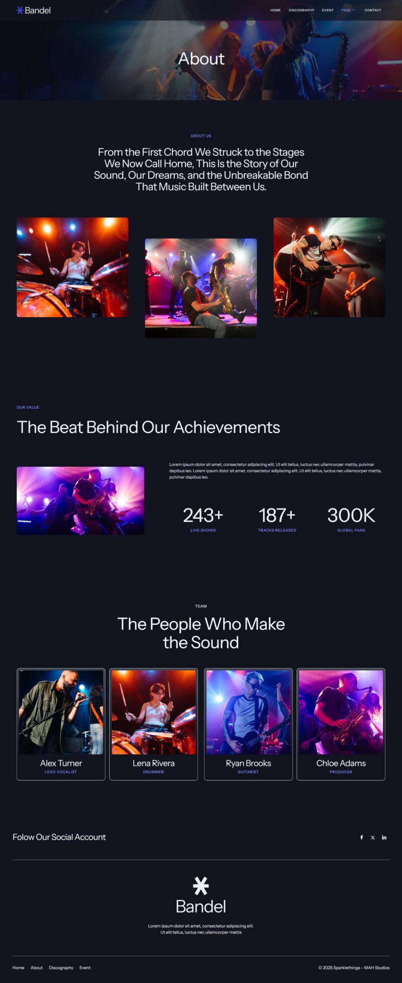 About — Bandel - Music Band & Musician Elementor Template
