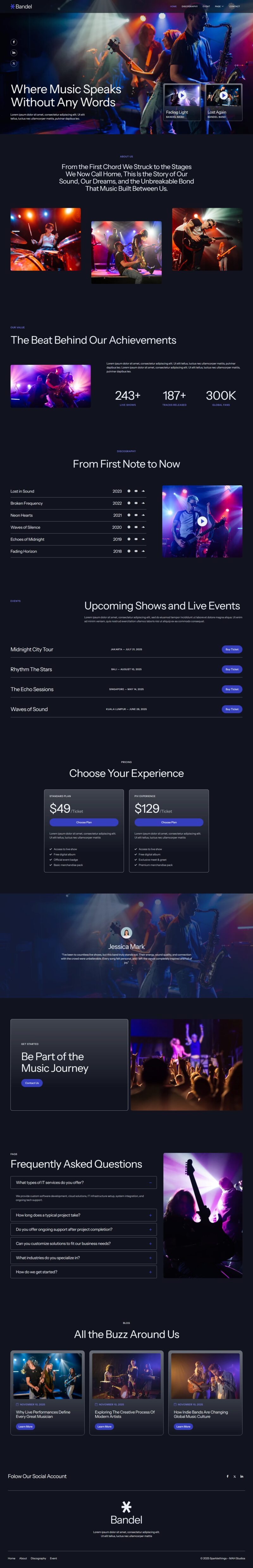 Home — Bandel - Music Band & Musician Elementor Template