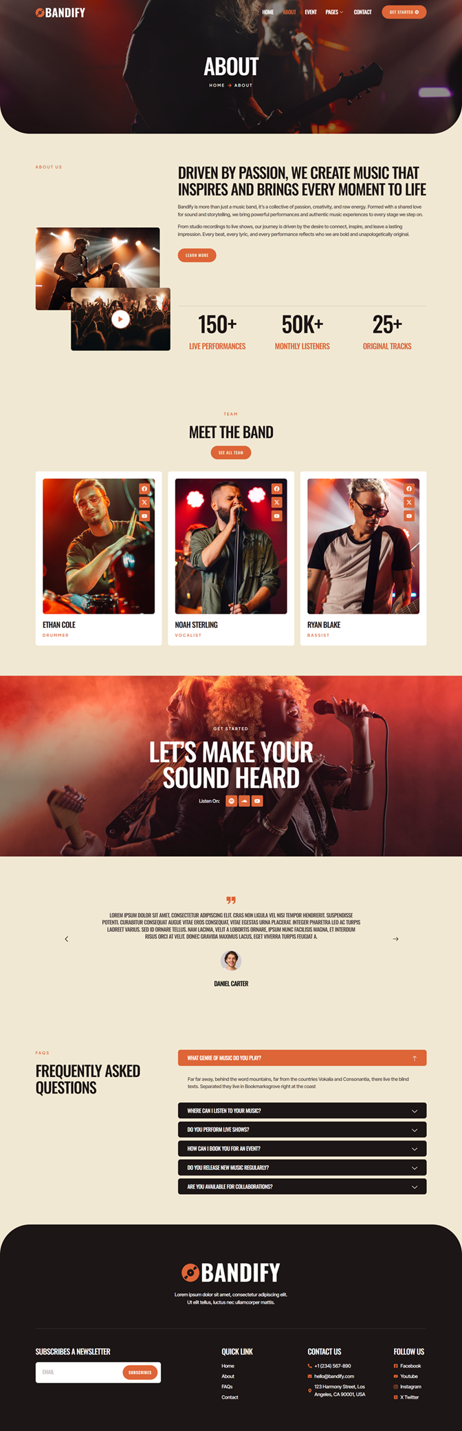 About — Bandify - Music Band & Musician Elementor Template