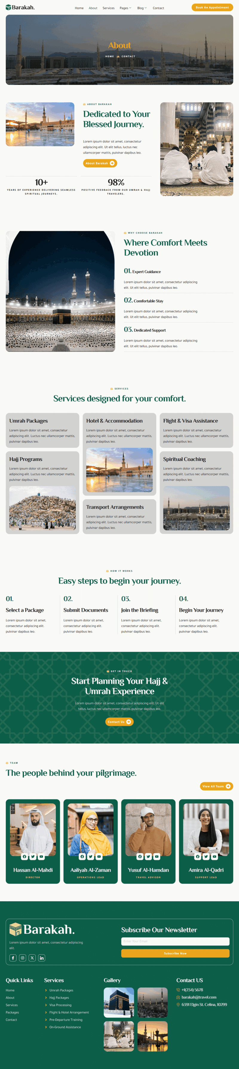 About — Barakah - Hajj & Umrah Tour Agency Elementor Template