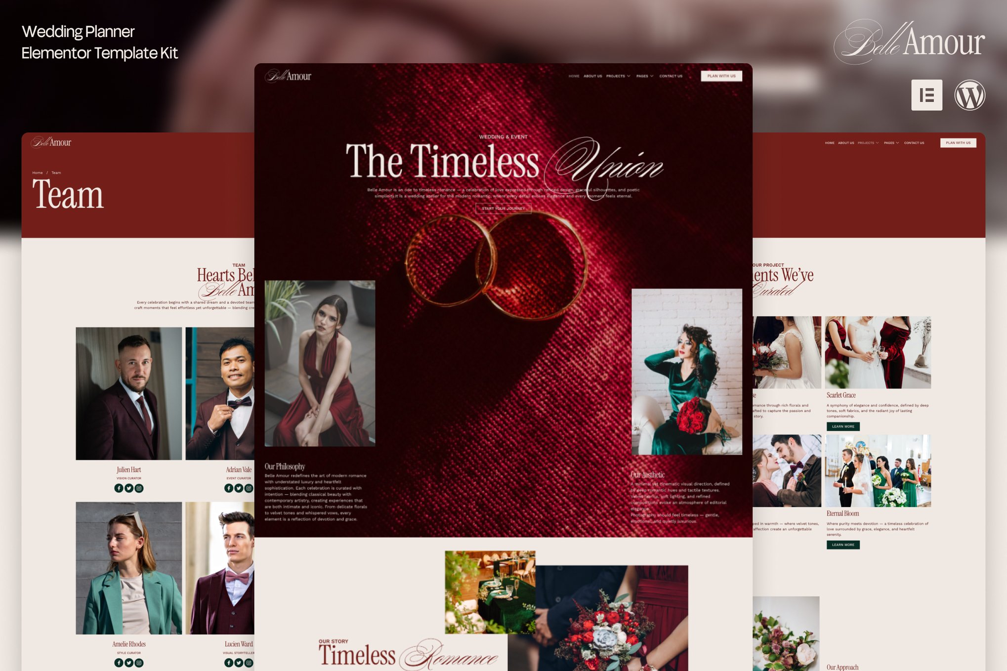 Belle Amour - Modern Elegant Wedding Planner Elementor Template — Elementor template kit cover