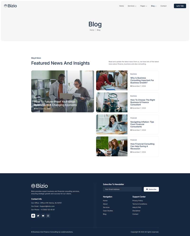 Blog — Bizio - Business and Finance Consulting Elementor Template