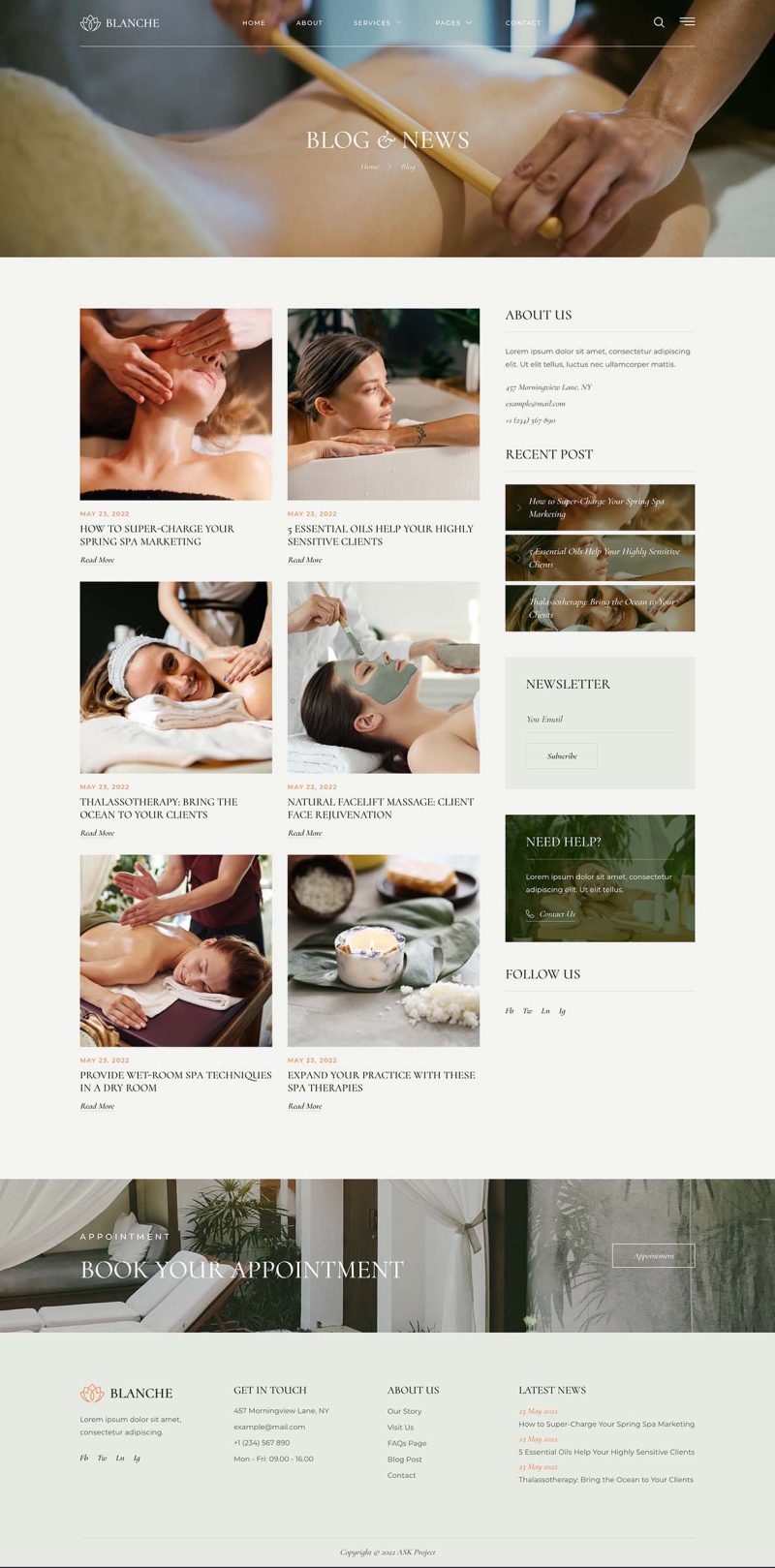 Blog — Blanche - Spa & Wellness Elementor Template