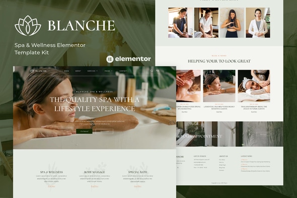Blanche - Spa & Wellness Elementor Template — Elementor template kit cover