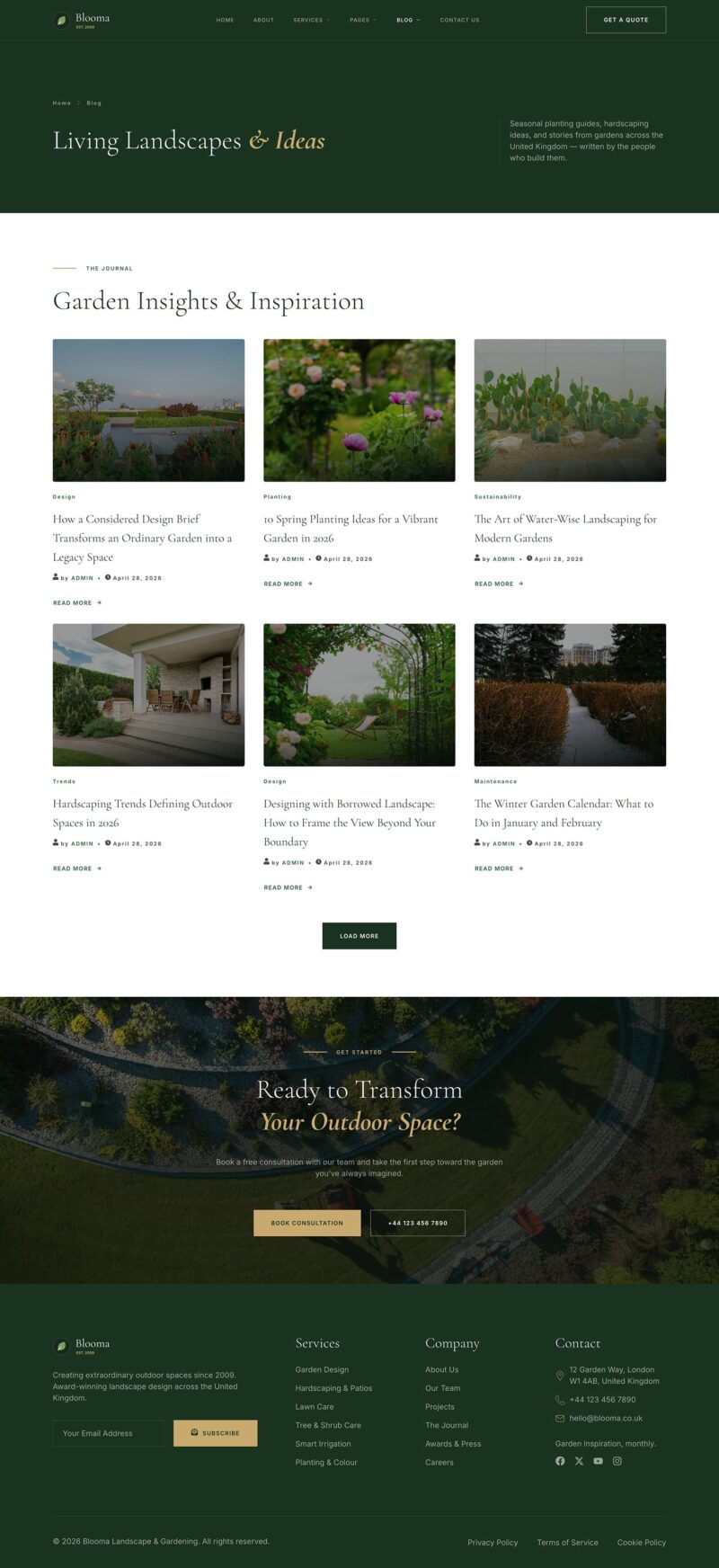 Blog — Blooma - Landscape & Gardening Elementor Template