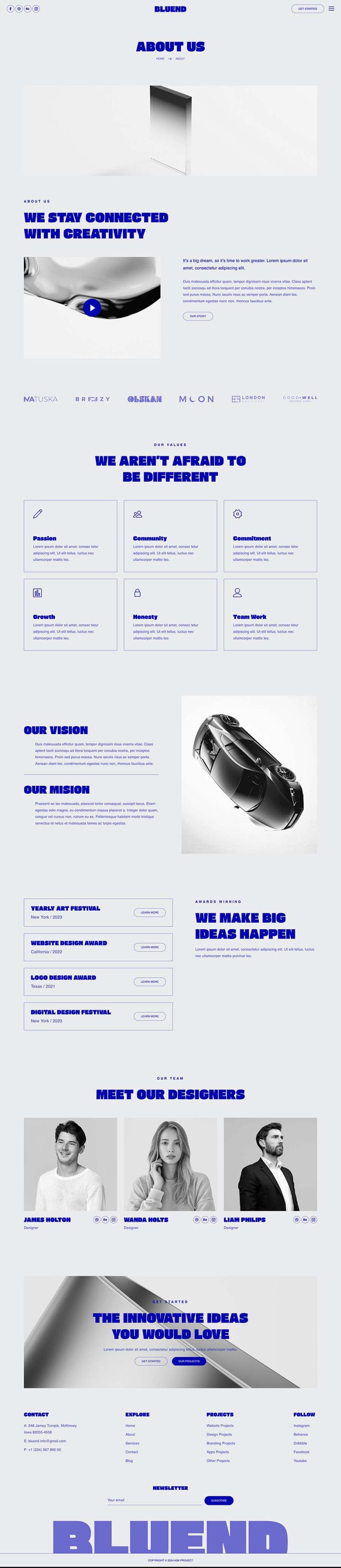 About — Bluend - Creative Agency & Portfolio Elementor Template