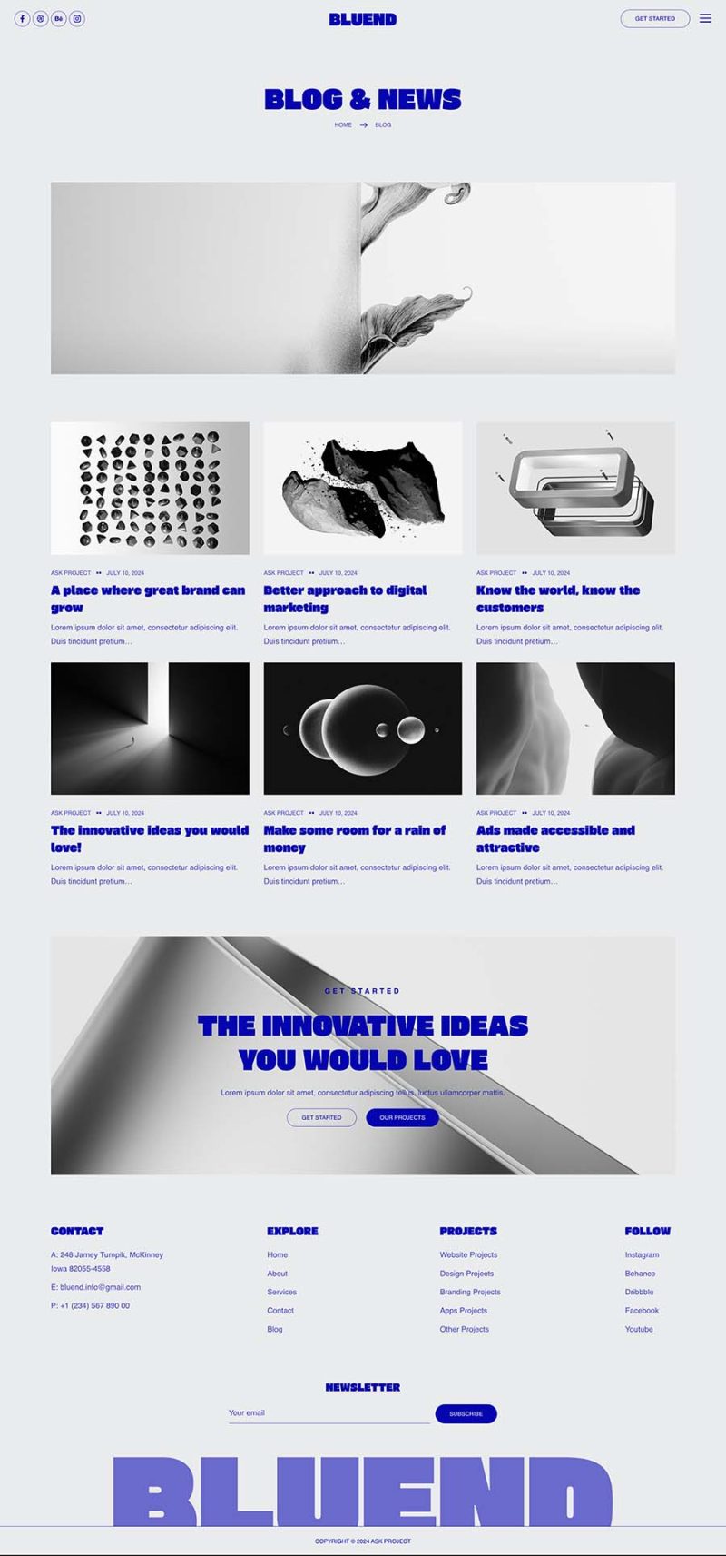 Blog — Bluend - Creative Agency & Portfolio Elementor Template
