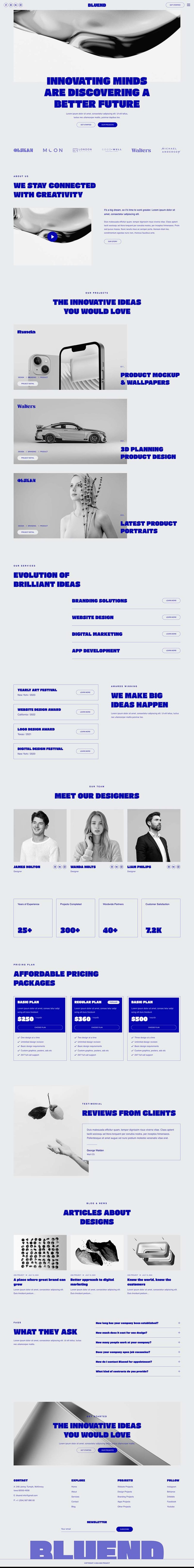 Home — Bluend - Creative Agency & Portfolio Elementor Template