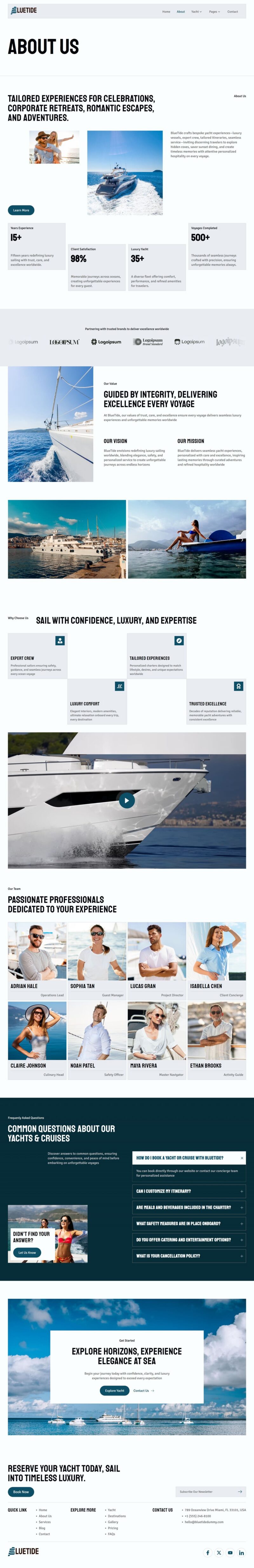 About — Bluetide - Yacht Club & Boat Rental Elementor Template