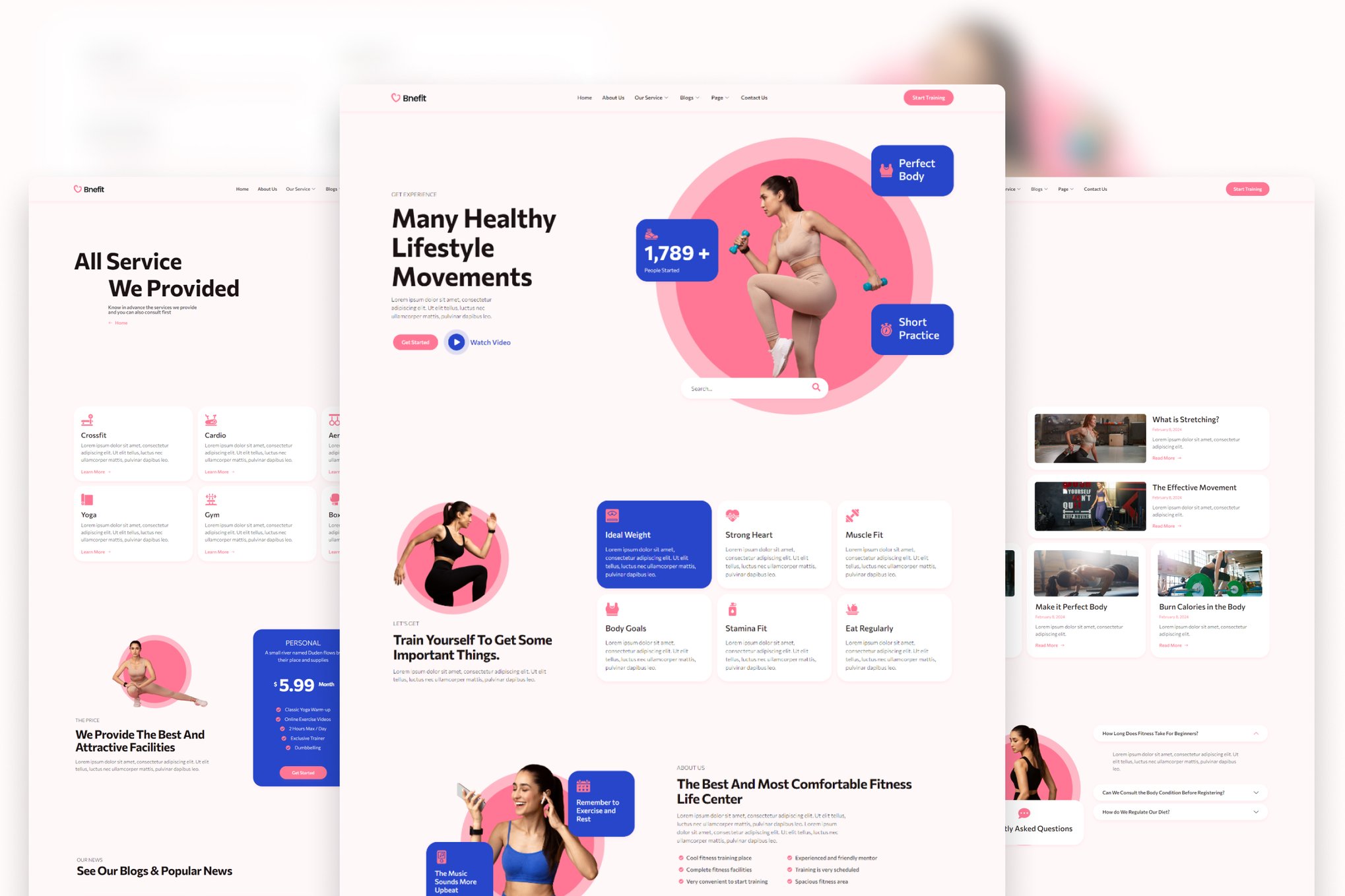 Bnefit - Gym & Fitness Center Elementor Template — Elementor template kit cover