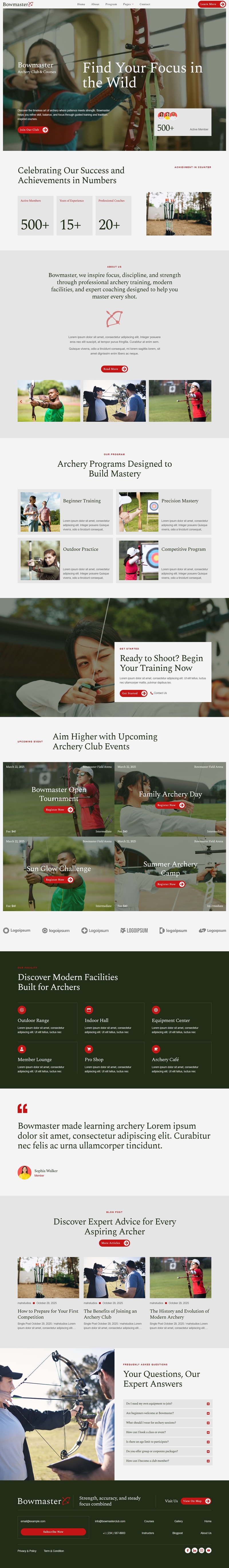 Home — Bowmaster - Archery Club & Courses Elementor Template