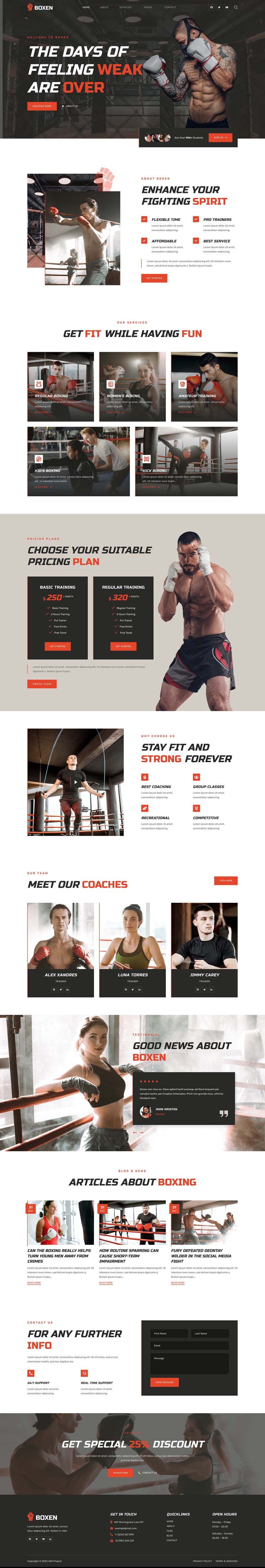 Home — Boxen - Boxing School & Martial Arts Elementor Template