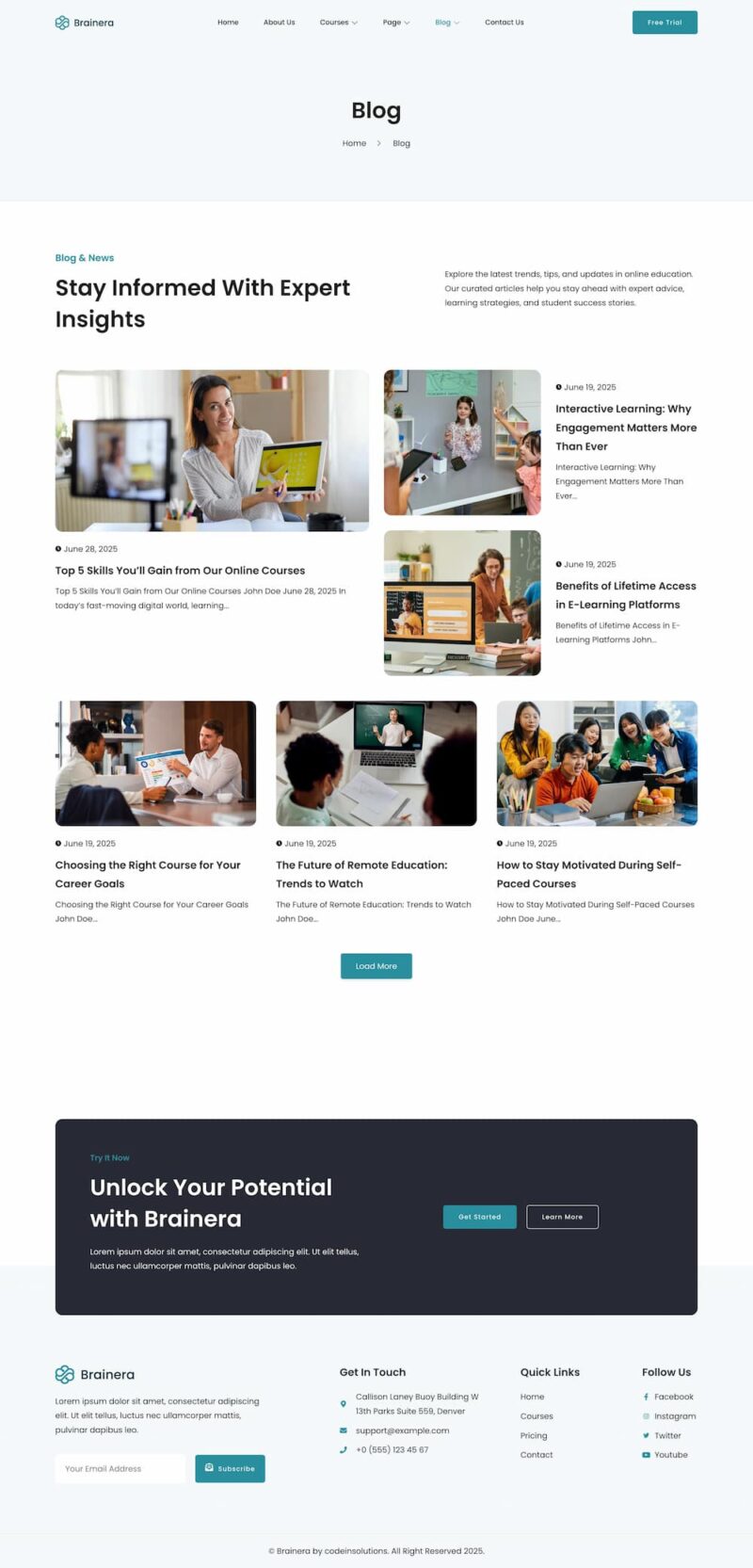 Blog — Brainera - Online Course & Education Elementor Template