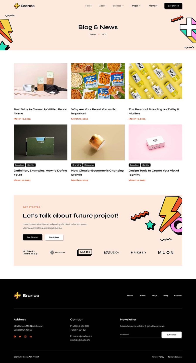 Blog — Brance - Branding & Advertising Agency Elementor Template