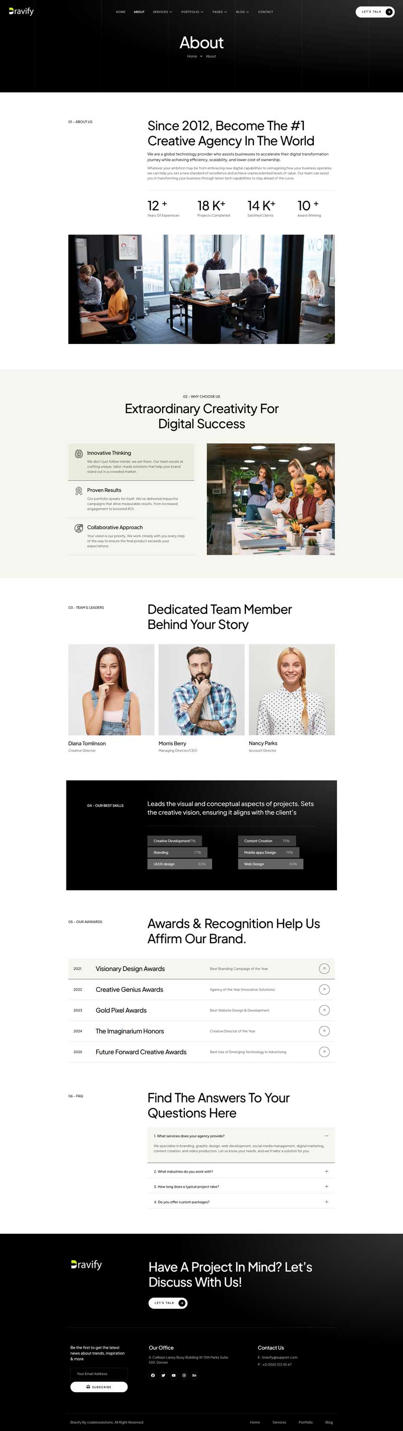 About — Bravify - Creative Agency Elementor Template
