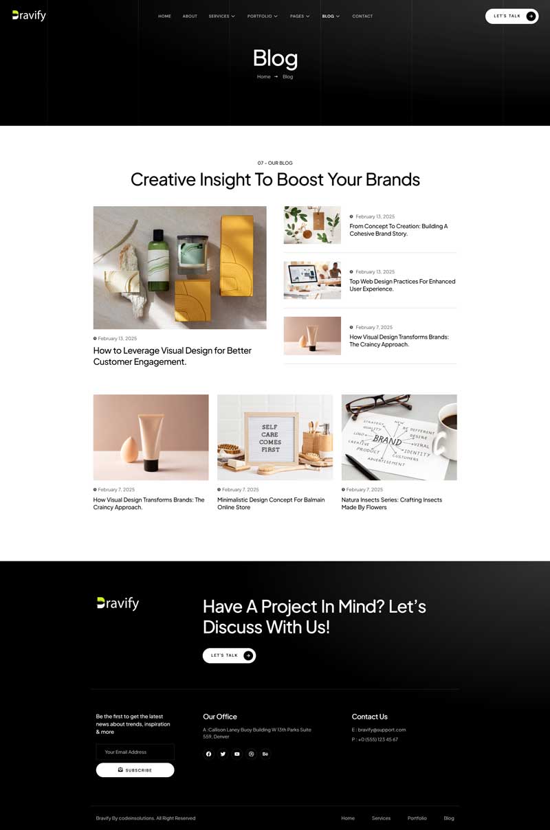 Blog — Bravify - Creative Agency Elementor Template