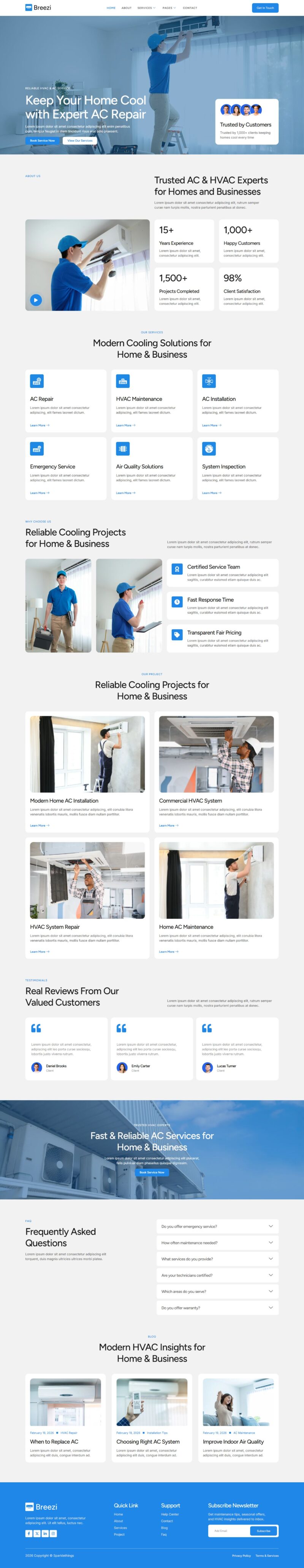 Home — Breezi - Air Conditioner & HVAC Repair Service Elementor Template