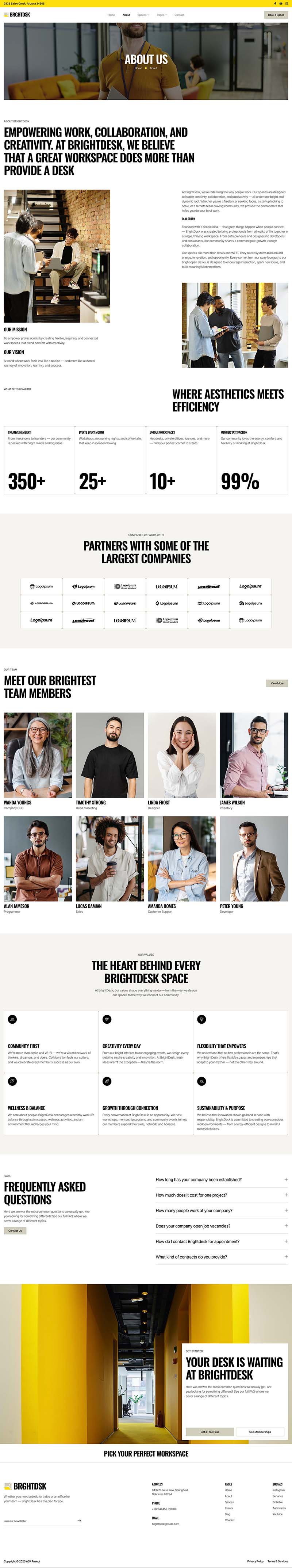 About — BrightDesk - Coworking Space & Creative Hub Elementor Template