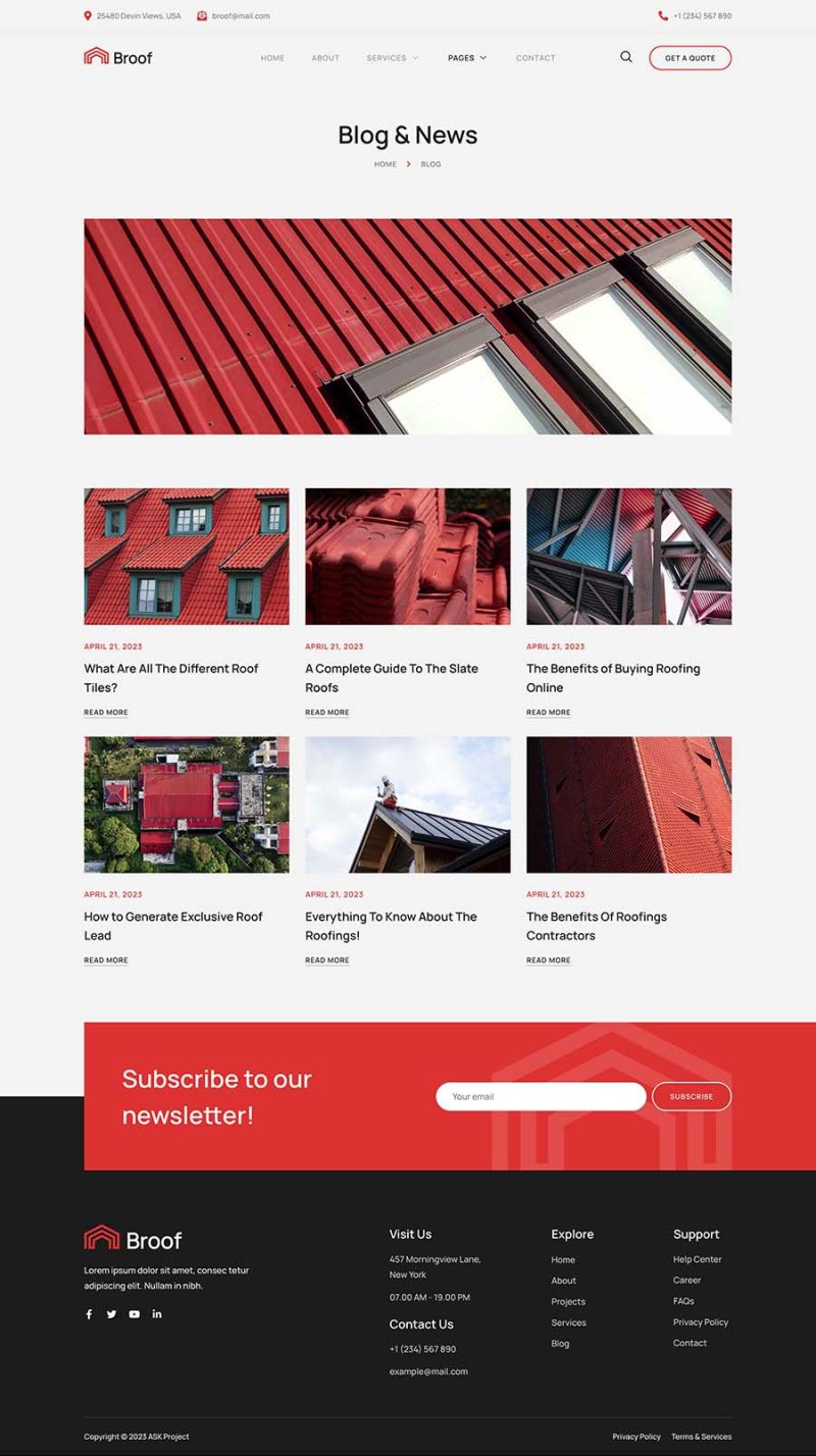 Blog — Broof - Roofing Services Elementor Template