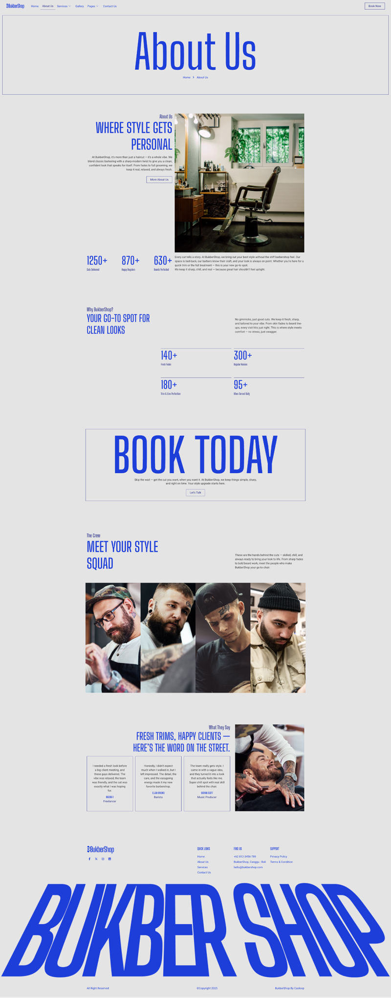 About Us — Bukber - Clean Modern Salon & Barbershop Elementor Template