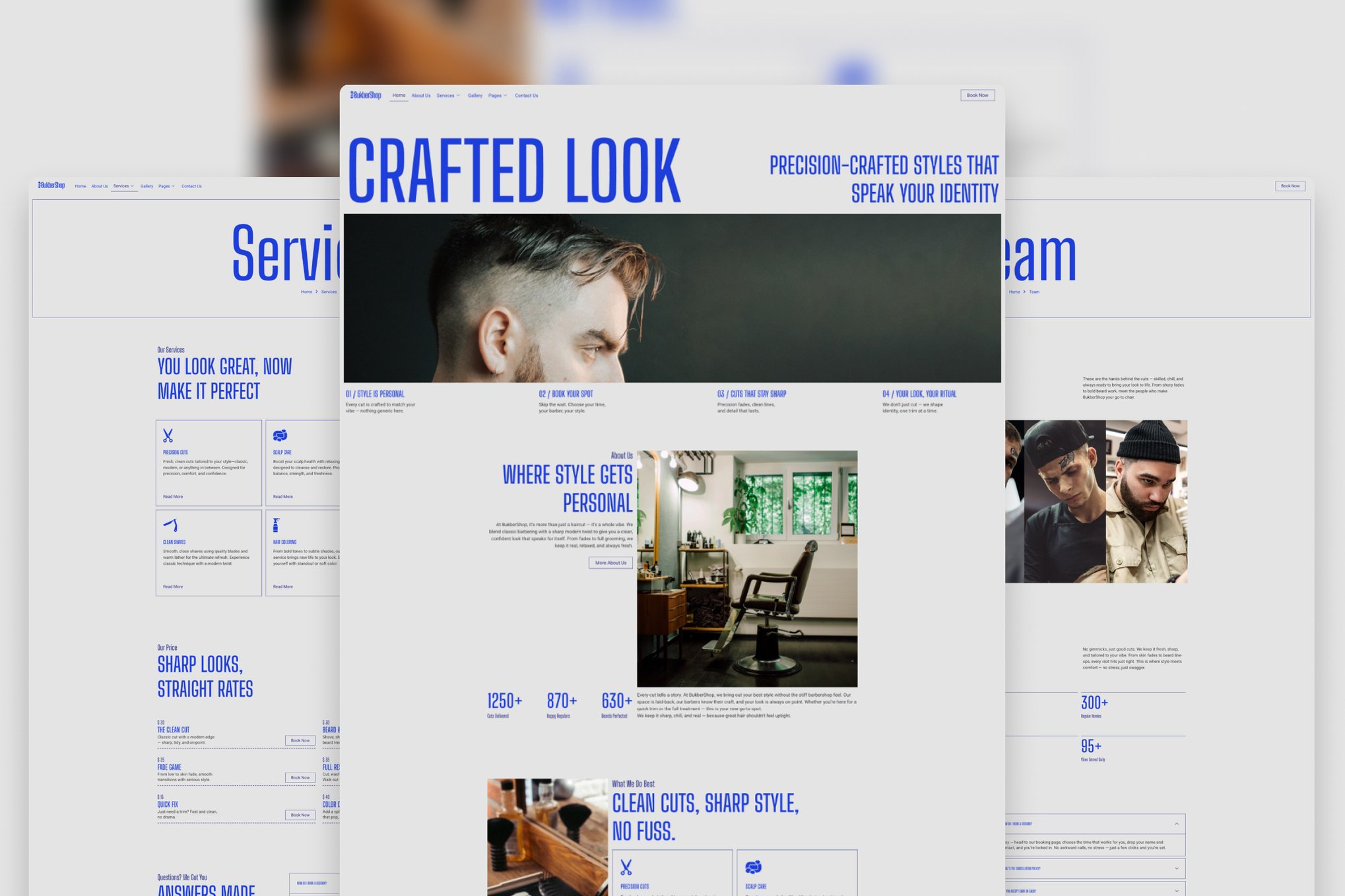Bukber - Clean Modern Salon & Barbershop Elementor Template — Elementor template kit cover