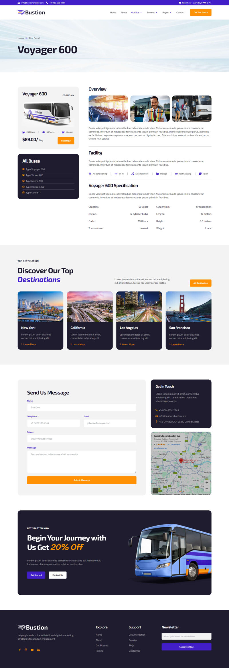 Bus Detail — Bustion - Bus Charter Service & Transport Company Elementor Template
