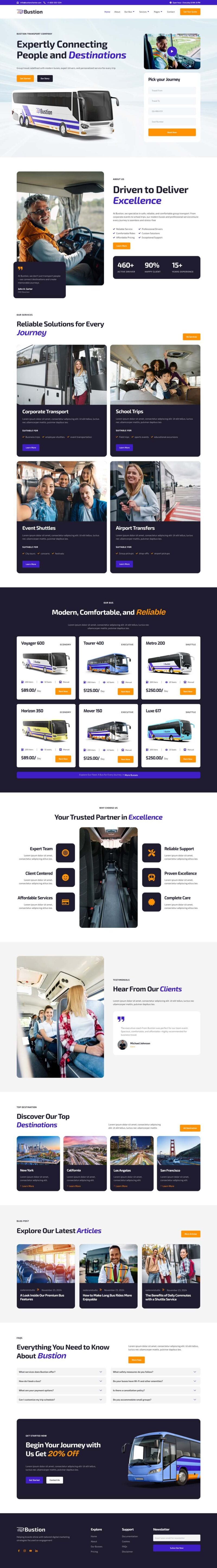 Home — Bustion - Bus Charter Service & Transport Company Elementor Template