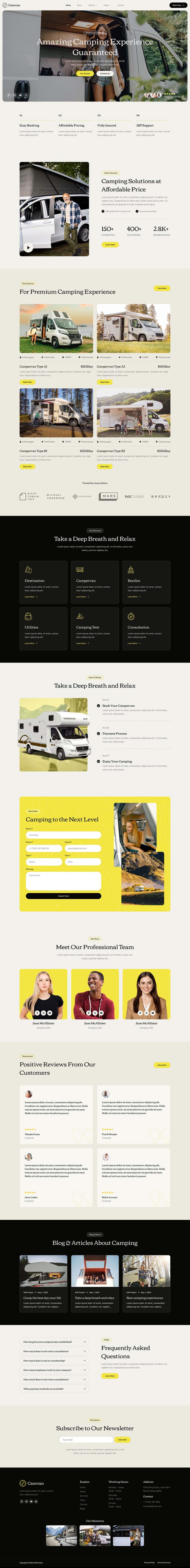 Home — Camvan - Campervan & RV Rental Elementor Template