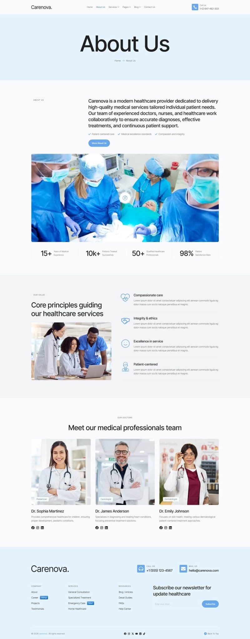 About Us — Carenova - Healthcare & Medical Services Elementor Template