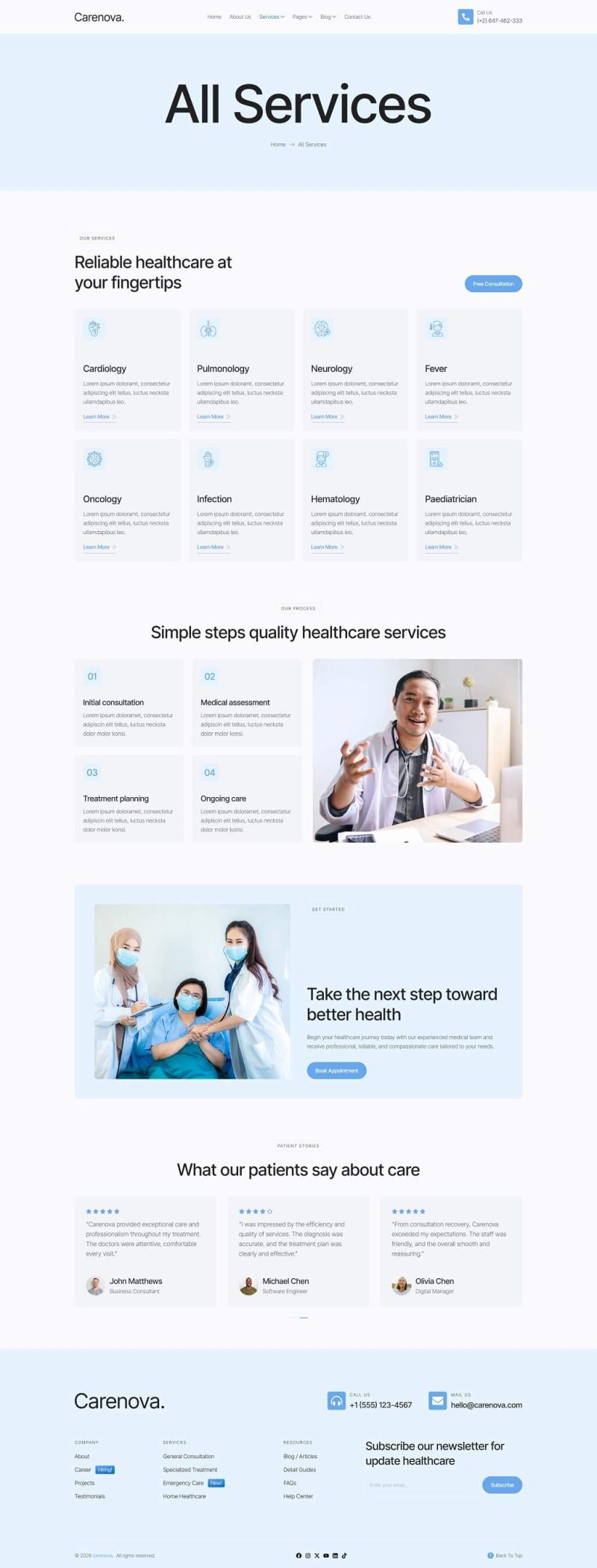 All Services — Carenova - Healthcare & Medical Services Elementor Template