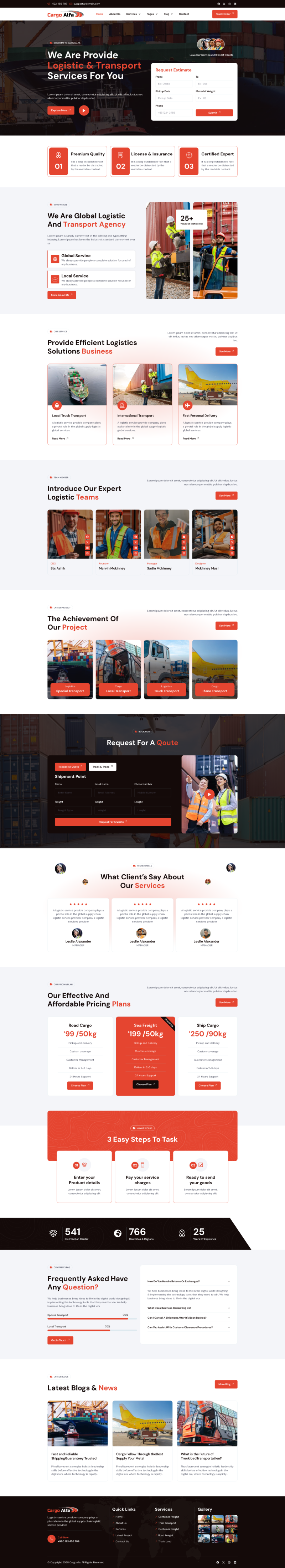 Home — CargoAlfa - Logistics & Transportation Services Elementor Pro Elementor Template