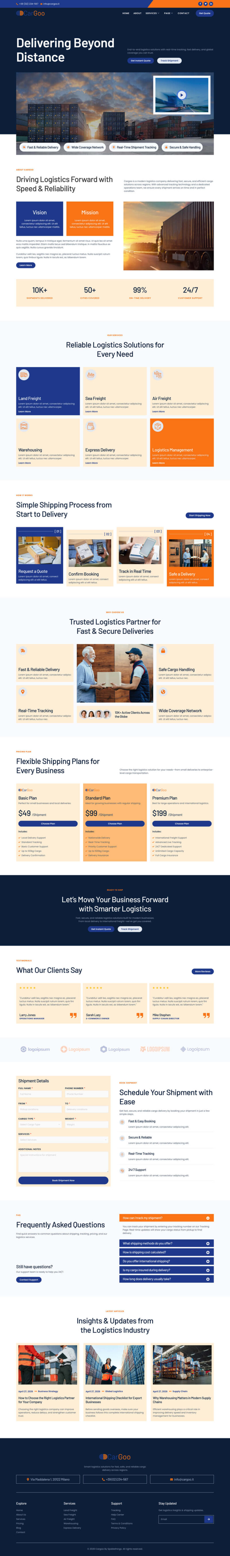 Home — CarGoo - Logistic & Cargo Transportation Elementor Template