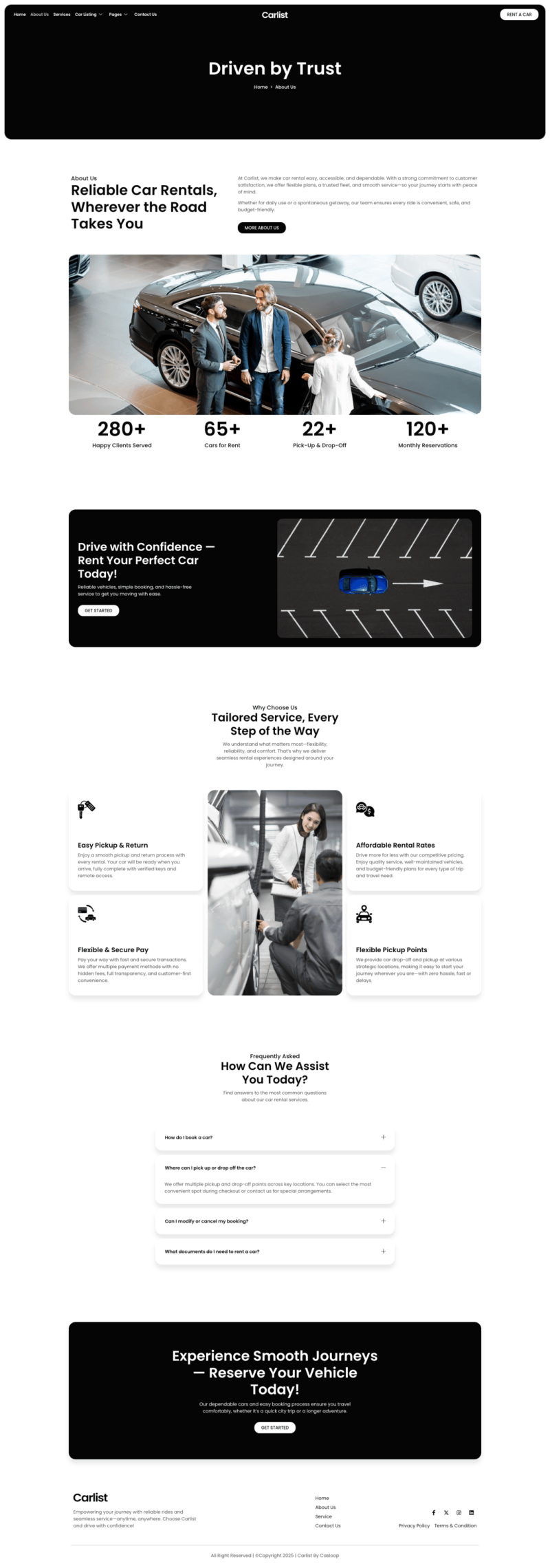 About Us — Carlist - Modern Minimalist Car Rental Elementor Template