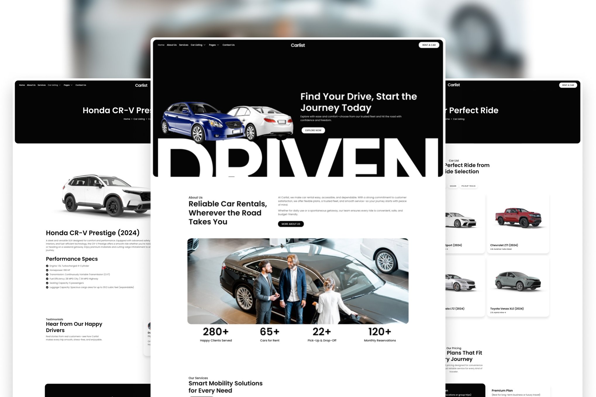 Carlist - Modern Minimalist Car Rental Elementor Template — Elementor template kit cover