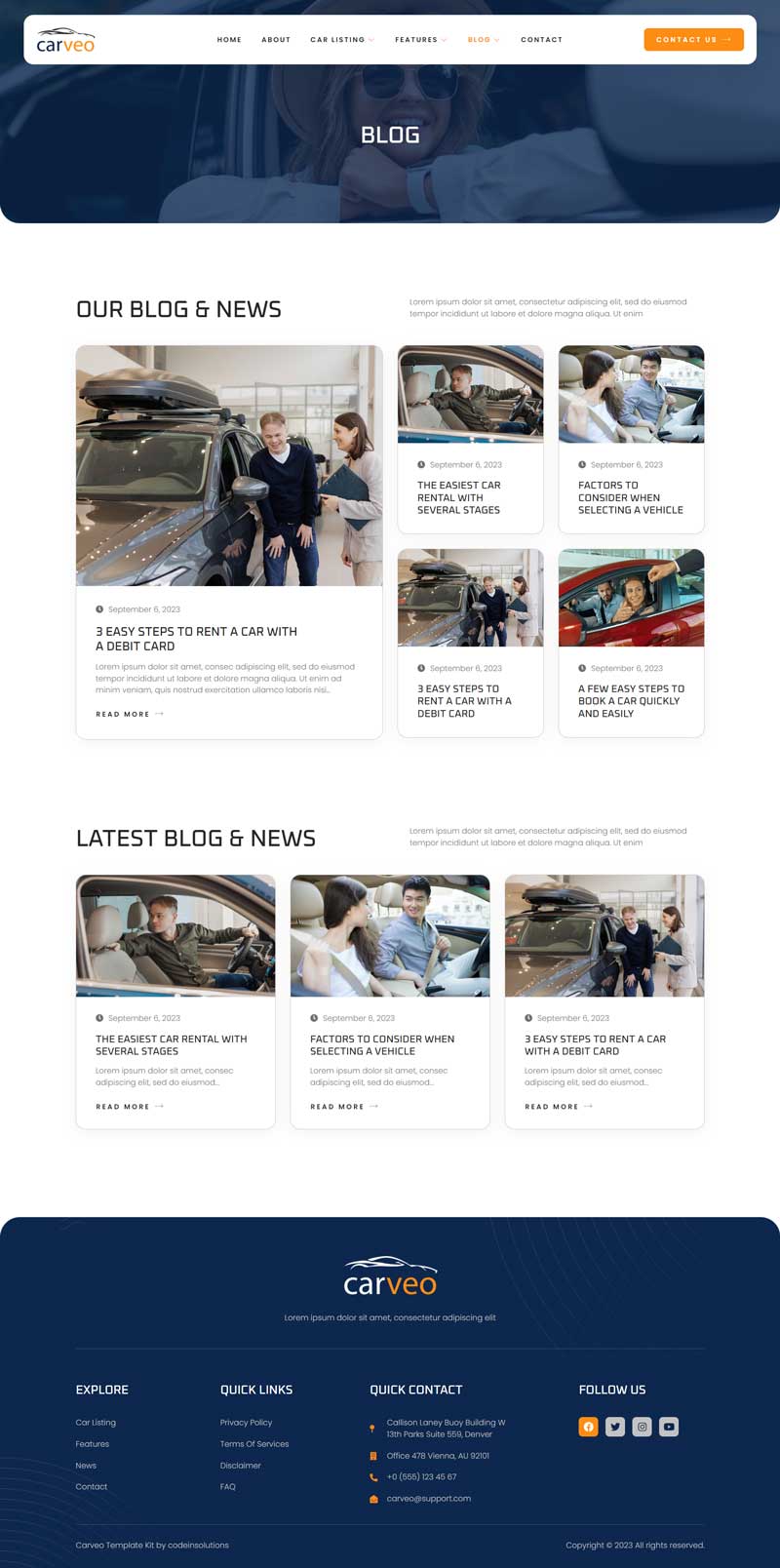 Blog — Carveo - Car Rental Elementor Template