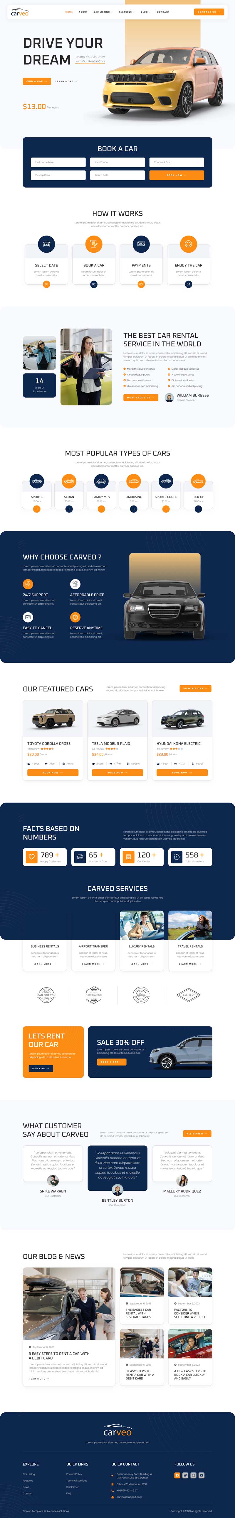 Home — Carveo - Car Rental Elementor Template