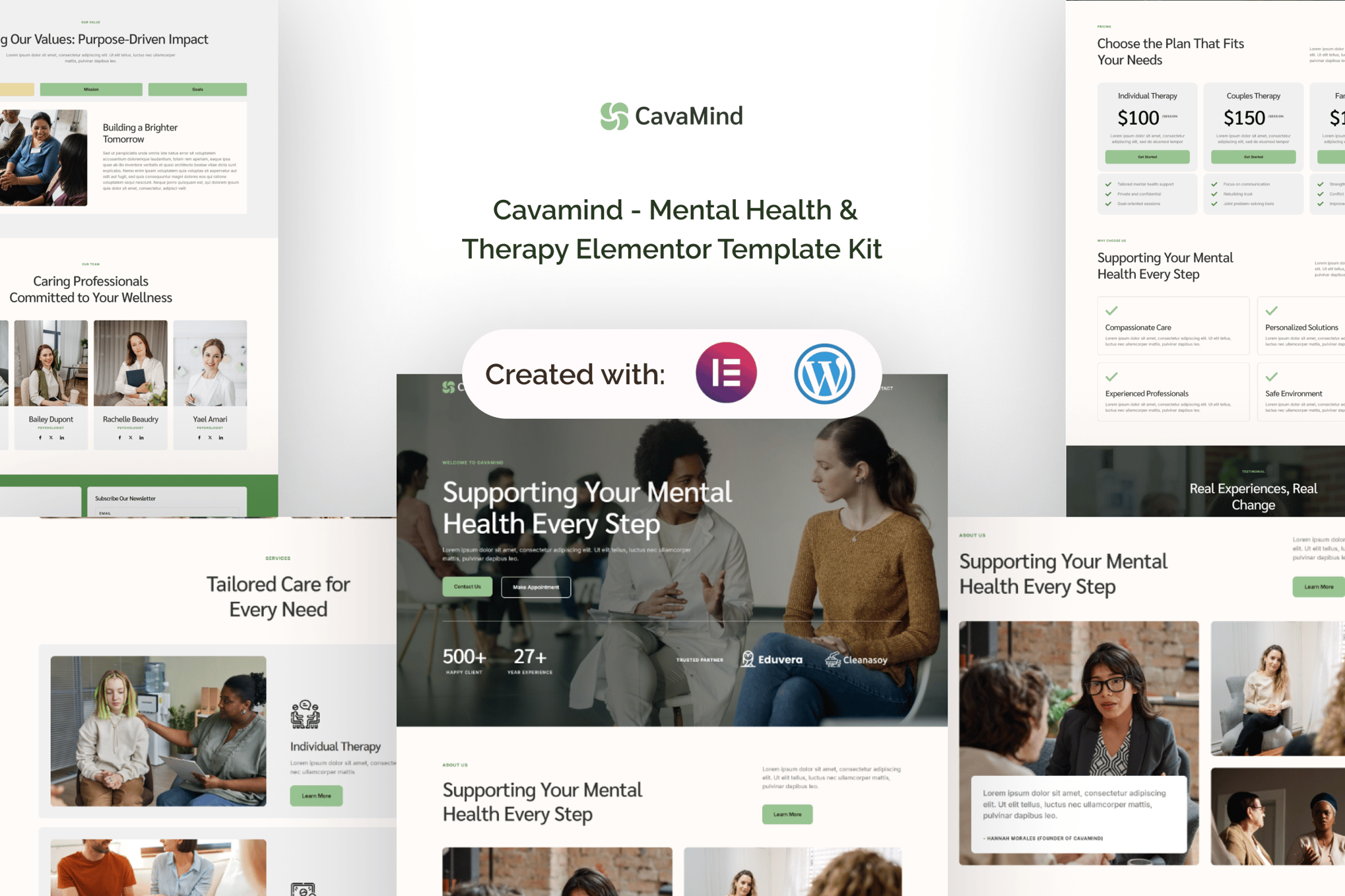 Cavamind - Mental Health & Therapy Elementor Template — Elementor template kit cover