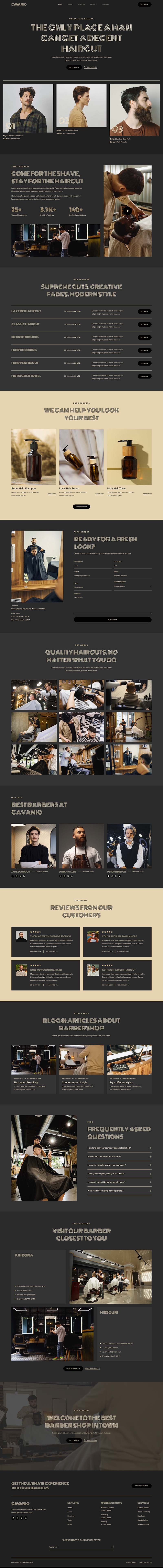 Home — Cavanio - Barbershop & Hair Studio Elementor Template