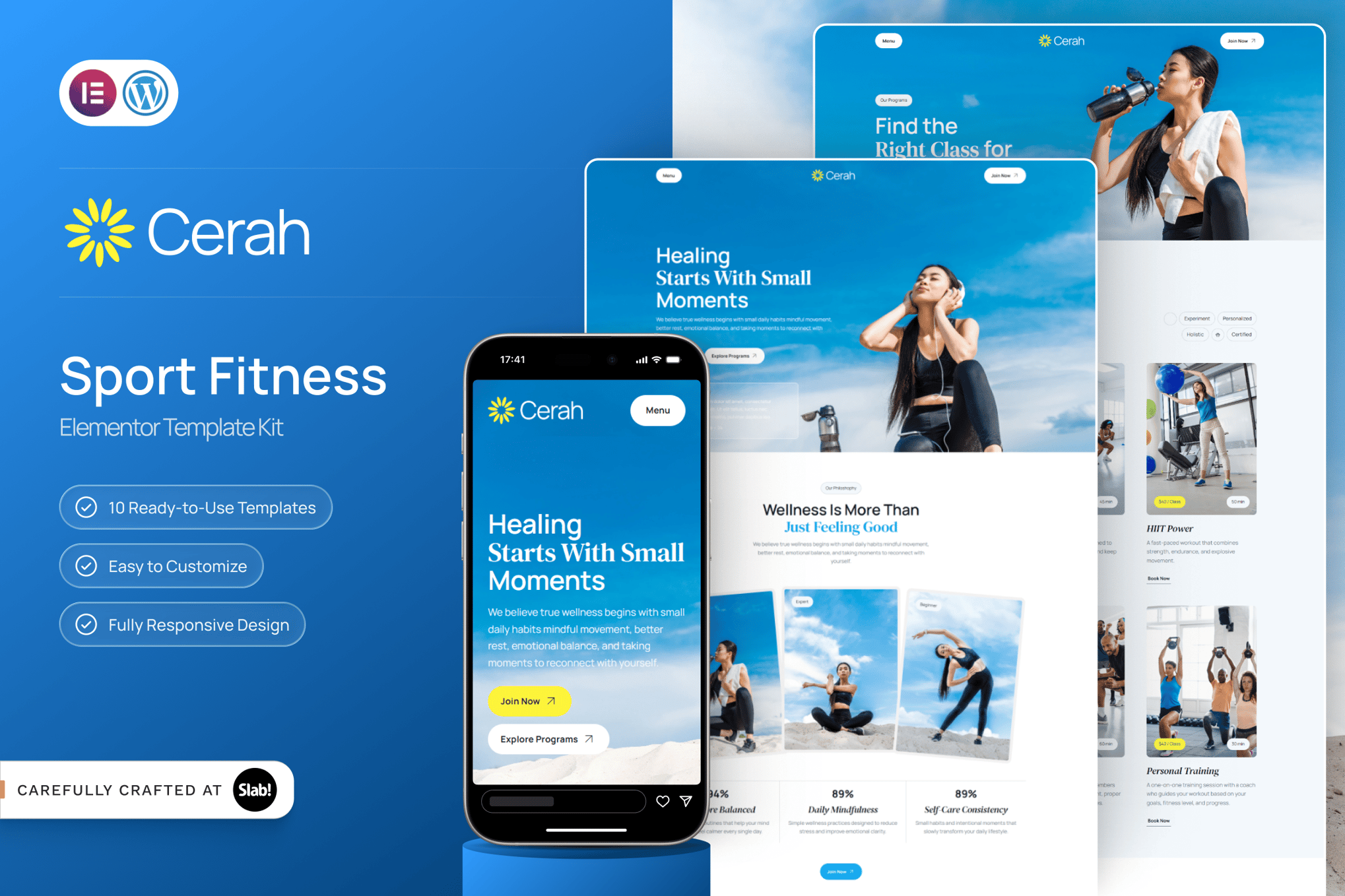 Cerah - Sport & Fitness Elementor Template — Elementor template kit cover