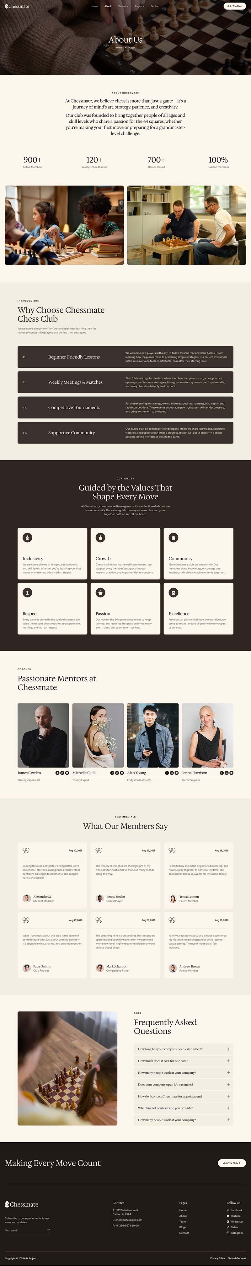 About — Chessmate - Chess Club Courses & Training Elementor Template
