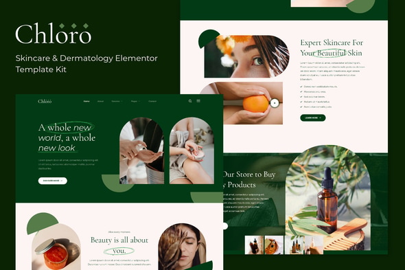 Chloro - Skincare & Dermatology Elementor Template — Elementor template kit cover