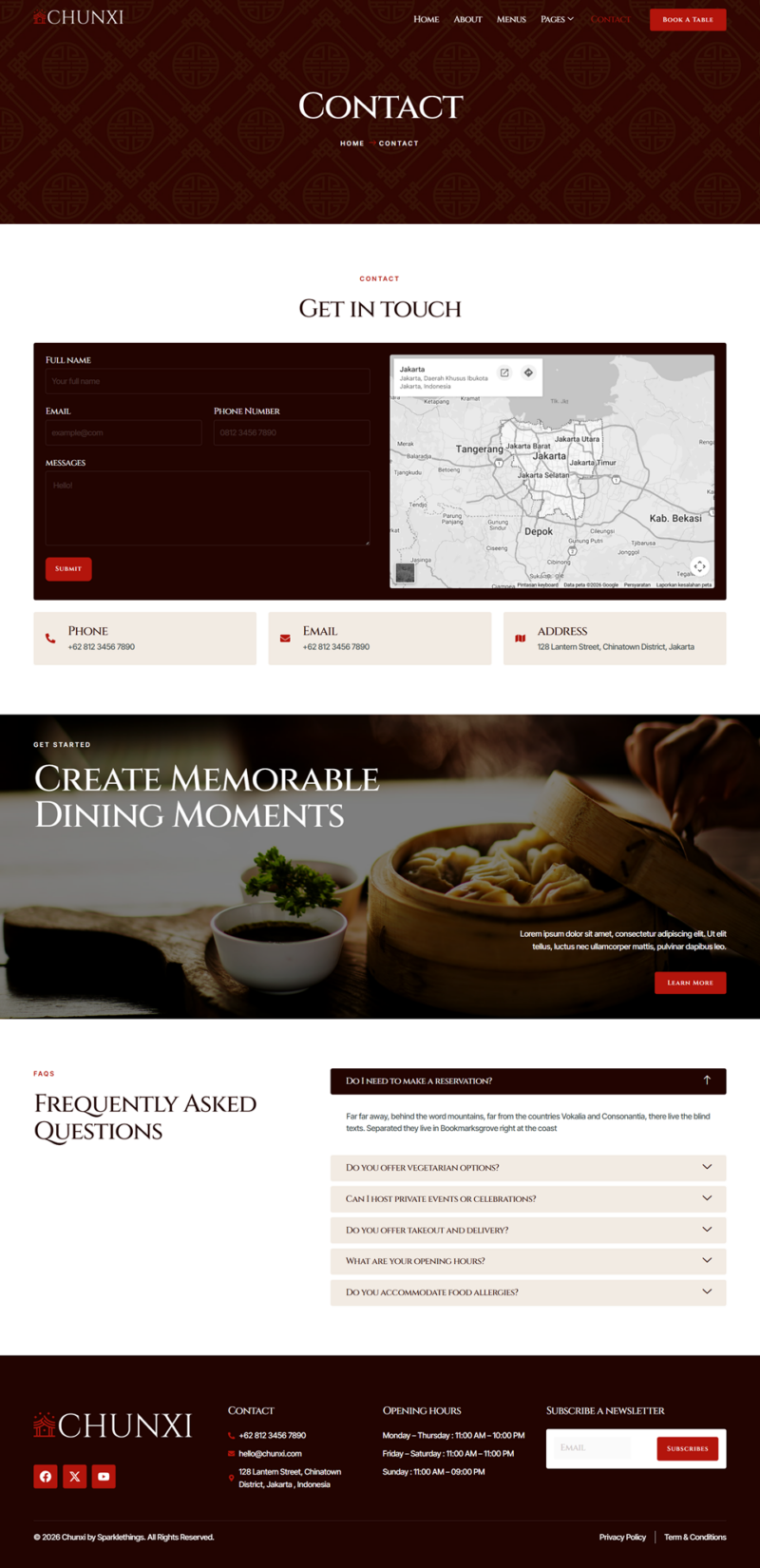 Contact — Chunxi - Chinese Restaurant Elementor Template