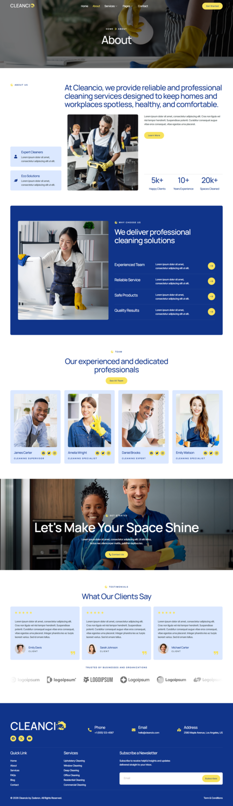 About — Cleancio - Cleaning Services Elementor Template