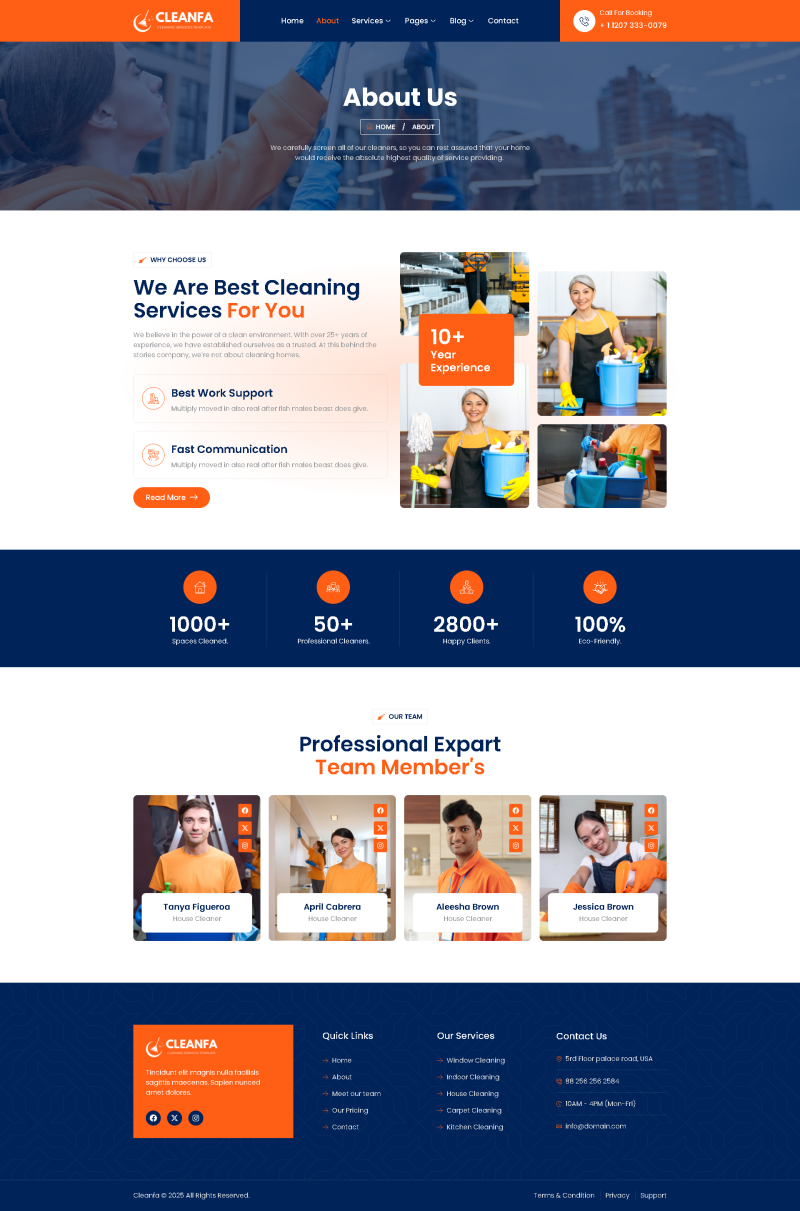 About us — Cleanfa - Cleaning Services Elementor Template