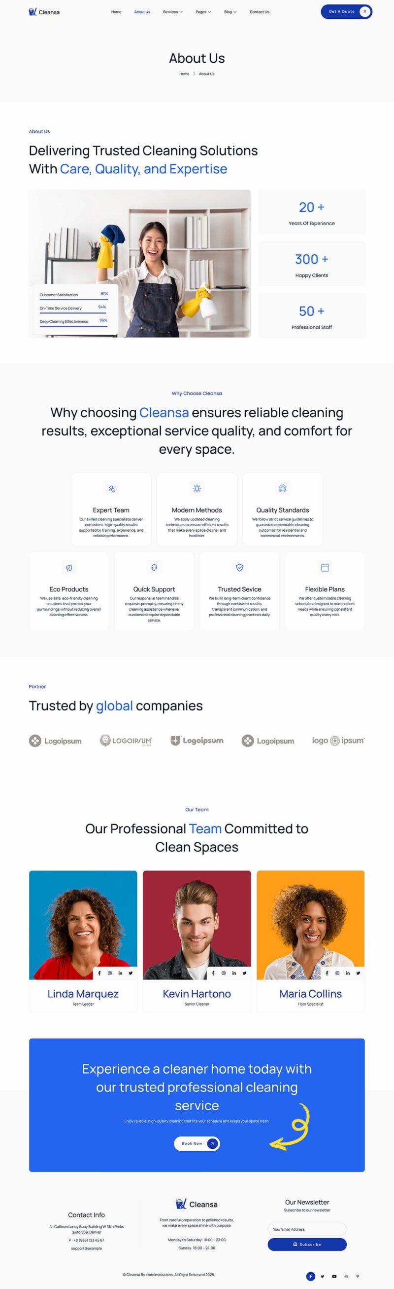About Us — Cleansa - Cleaning Services Elementor Template