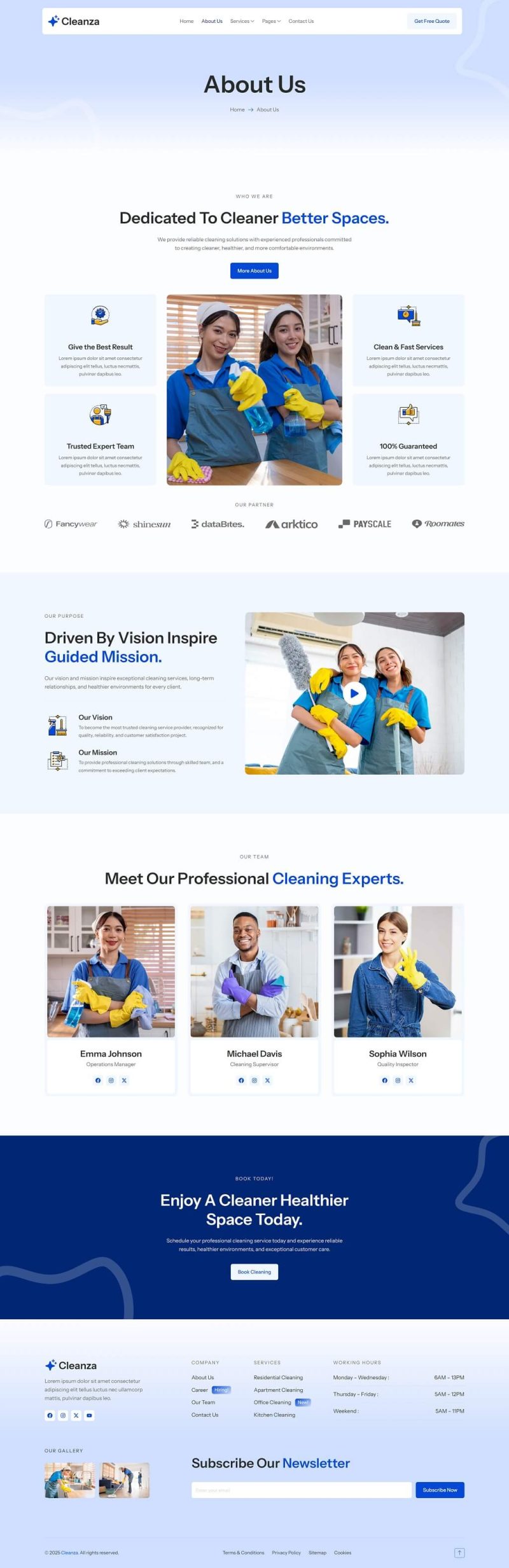 About Us — Cleanza - Cleaning Services Elementor Template