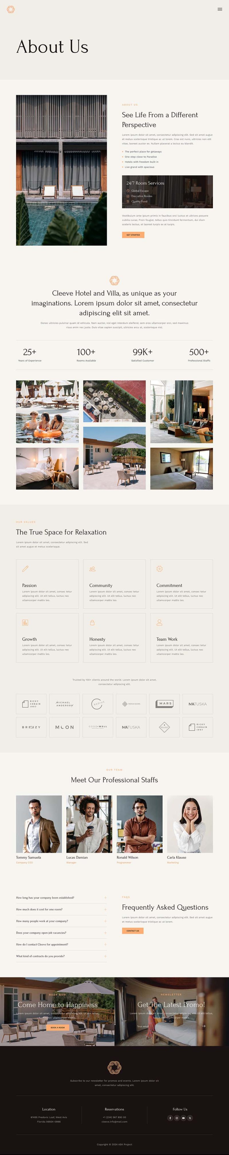 About — Cleeve - Hotel and Resort Booking Elementor Template